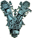 Image GIF 7Ko   ( coupe d'un moteur en V)
